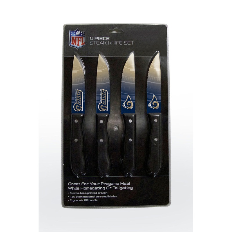 The Sports Vault Los Angeles Rams 4 Pack Steak Knife Set