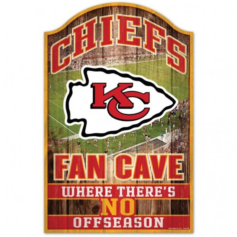 Wincraft Kansas City Chiefs Fan Cave Design Wood Sign 11×17