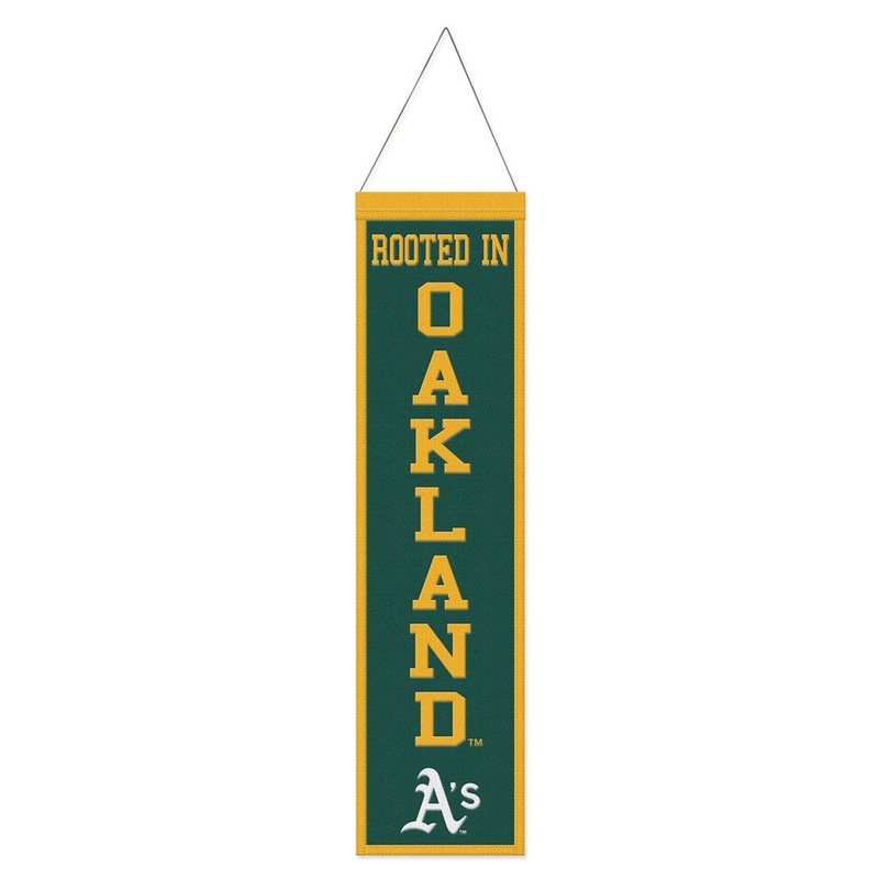 Wincraft Oakland Athletics Heritage Slogan Design Wool Banner 8×32 – Special Order