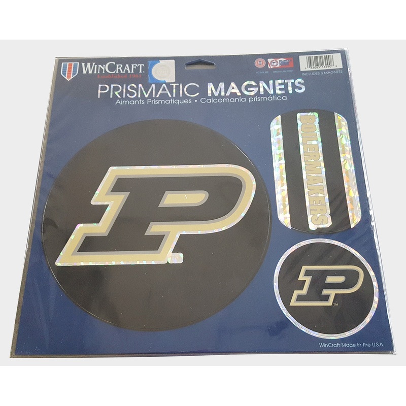 Wincraft Purdue Boilermakers Set of 3 Prismatic Die Cut Magnets 11×11