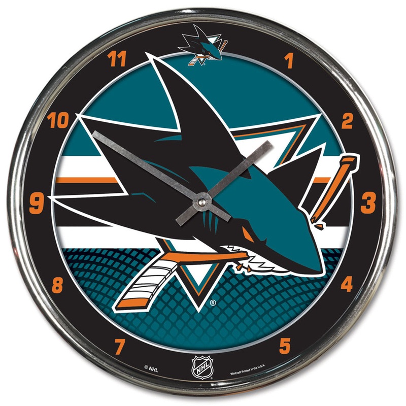 Wincraft San Jose Sharks Chrome Round Wall Clock