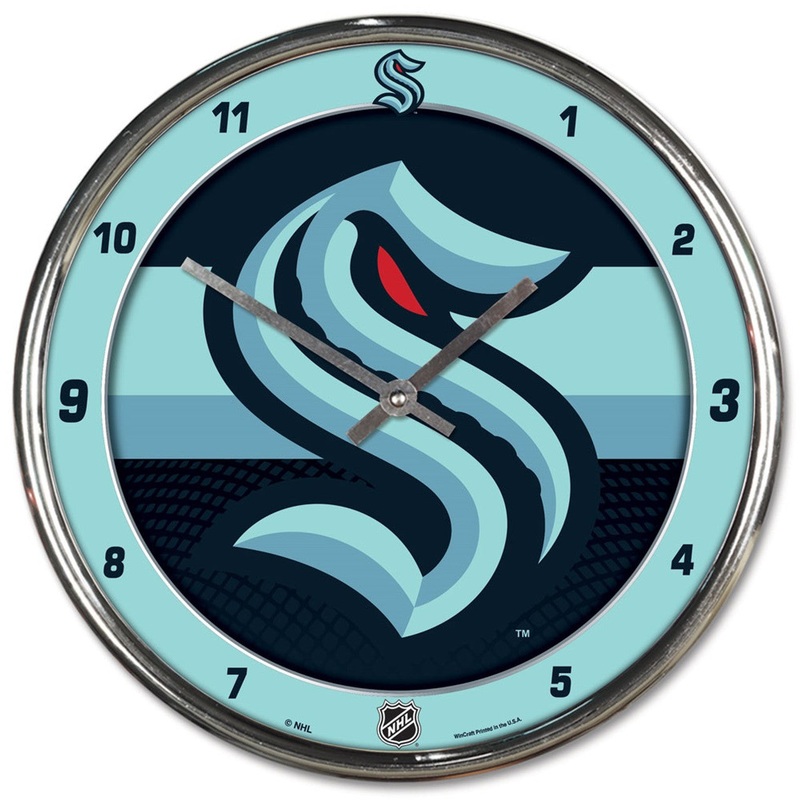 Wincraft Seattle Kraken Chrome Round Style Wall Clock
