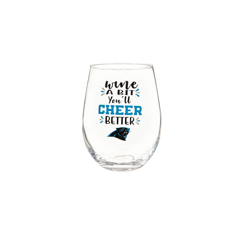 Evergreen Enterprises Carolina Panthers 17oz Stemless Wine Glass