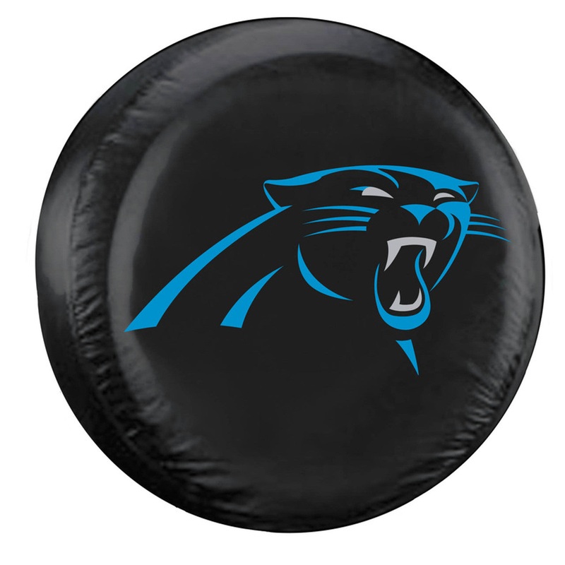 Fremont Die Carolina Panthers Black Tire Cover Size Large