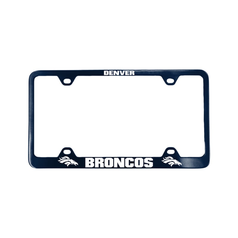 Fremont Die Denver Broncos Laser Cut Blue License Plate Frame