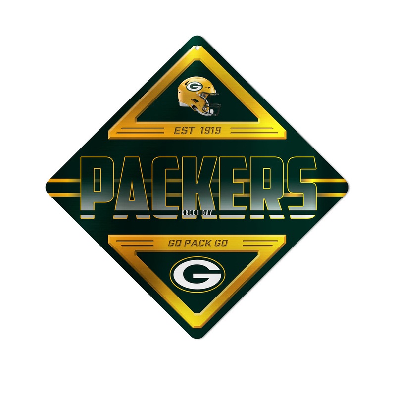 Rico Industries Green Bay Packers Metal Diamond Shape Sign