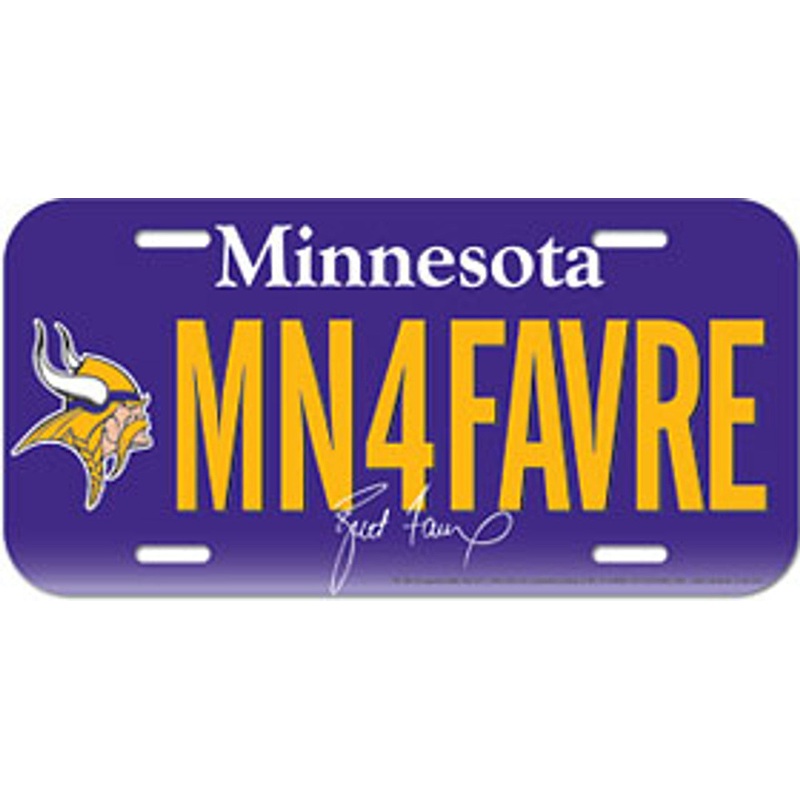 Wincraft Minnesota Vikings Plastic Brett Favre Design License Plate