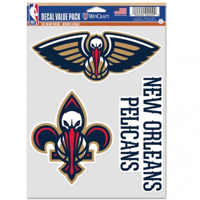 Wincraft New Orleans Pelicans Multi Use Fan 3 Pack Decal