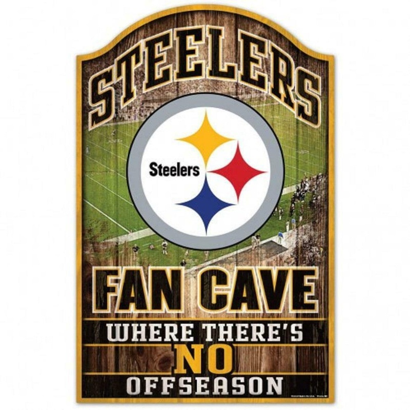 Wincraft Pittsburgh Steelers Fan Cave Design Wood Sign 11×17