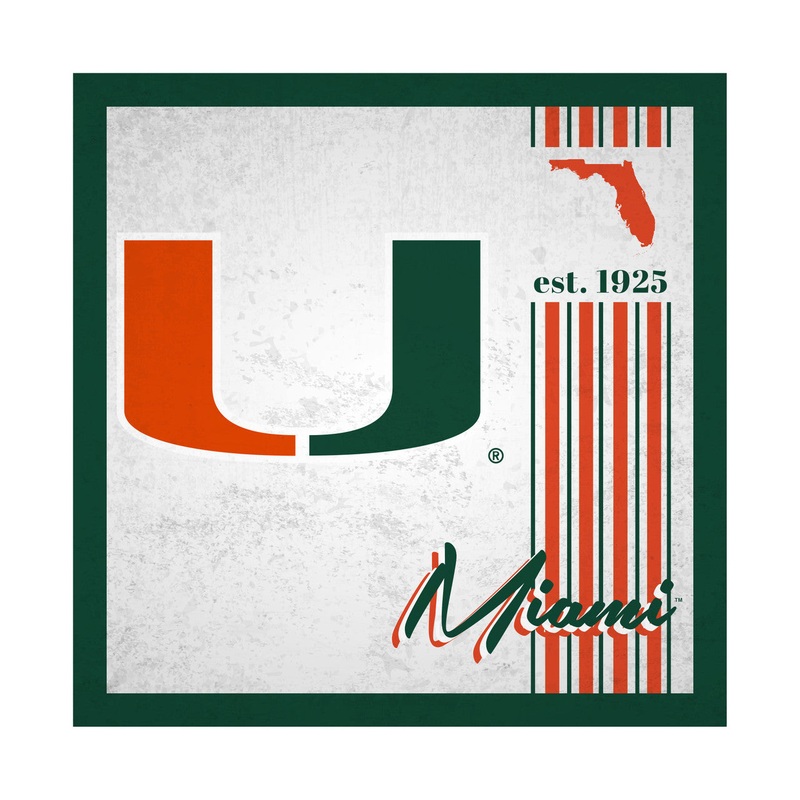 Fan Creations Miami Hurricanes Album Design Wood Sign 10×10