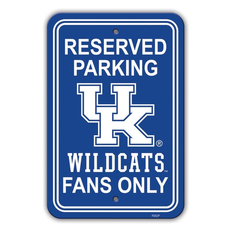 Fremont Die Kentucky Wildcats Plastic Reserved Parking Style Sign 12×18