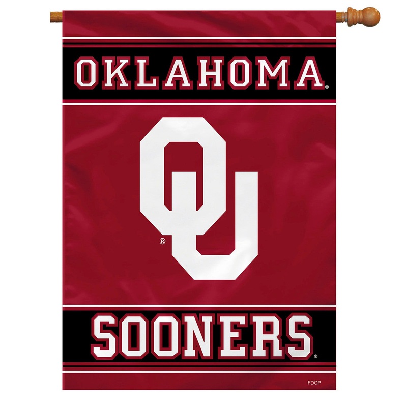 Fremont Die Oklahoma Sooners 2 Sided House Flag Style Banner 28×40