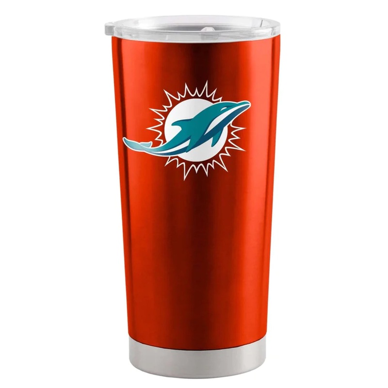 Logo Brands Miami Dolphins 20oz Stainless Steel Travel Tumbler