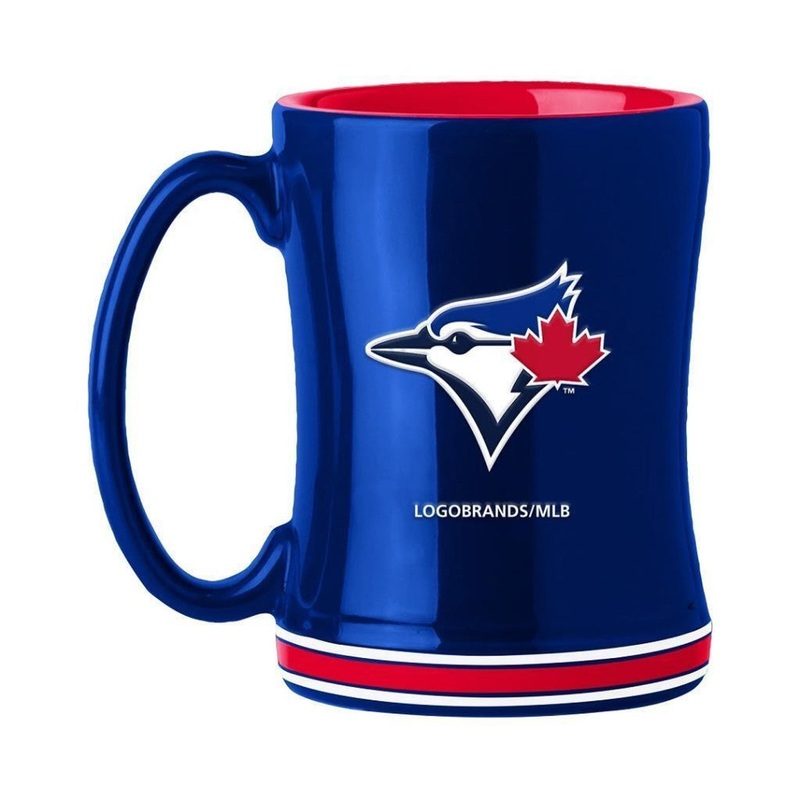 Logo Brands Toronto Blue Jays Team Color 14oz Sculpted Relief Coffee Mug – Special Order