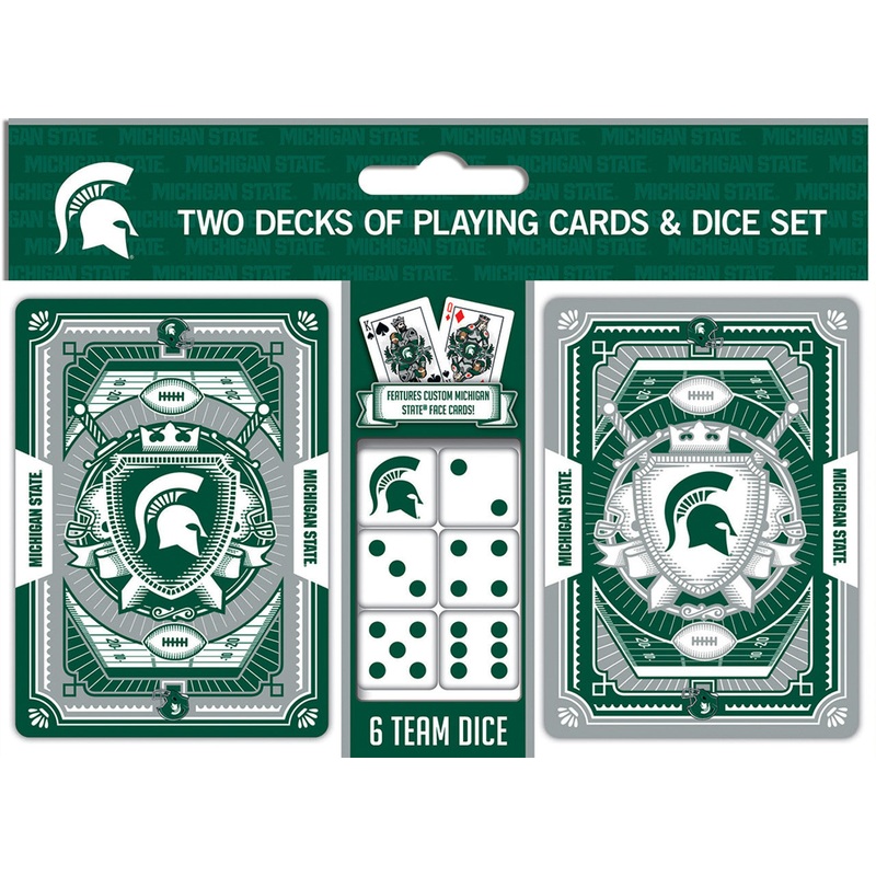 Masterpieces Puzzle Company Michigan State Spartans Playing Cards and Dice Set