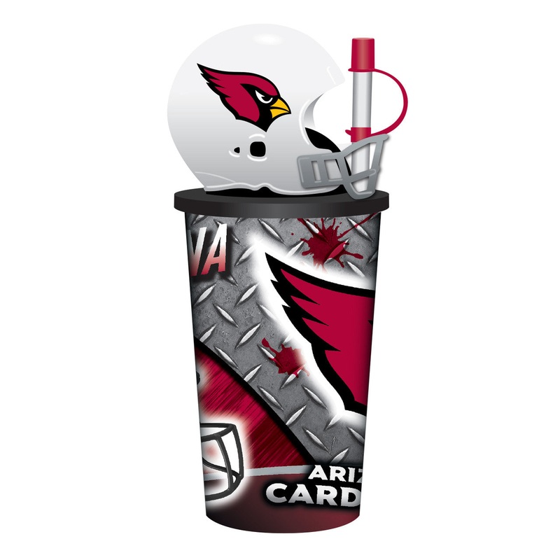 Mojo Licensing Arizona Cardinals 32oz Plastic Helmet Cup with Straw