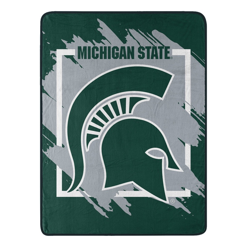 Northwest Company Michigan State Spartans Micro Raschel Dimensional Design Rolled Blanket 46×60