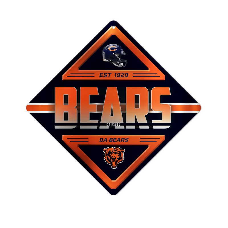 Rico Industries Chicago Bears Metal Diamond Shape Sign