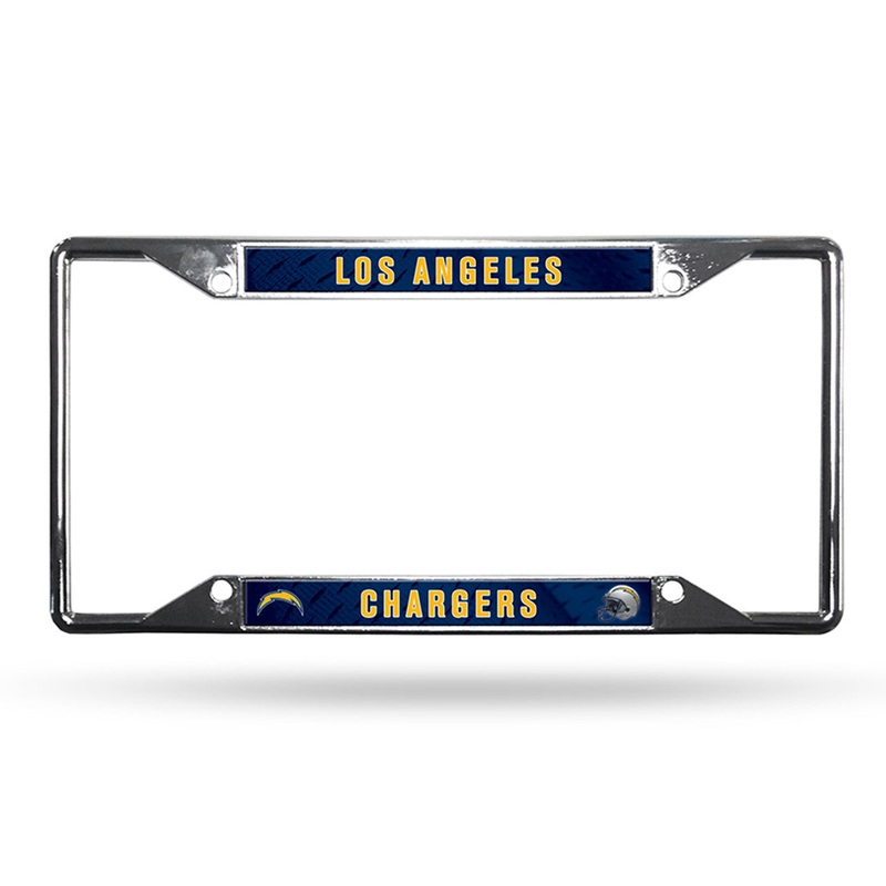 Rico Industries Los Angeles Chargers Chrome EZ View License Plate Frame