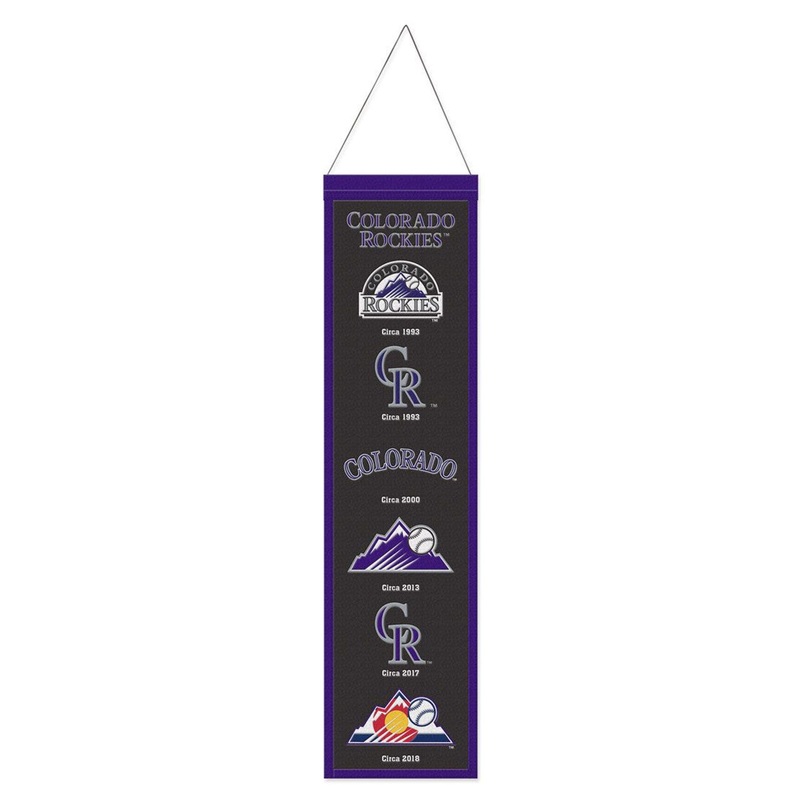 Wincraft Colorado Rockies Heritage Evolution Design Wool Banner 8×32 – Special Order