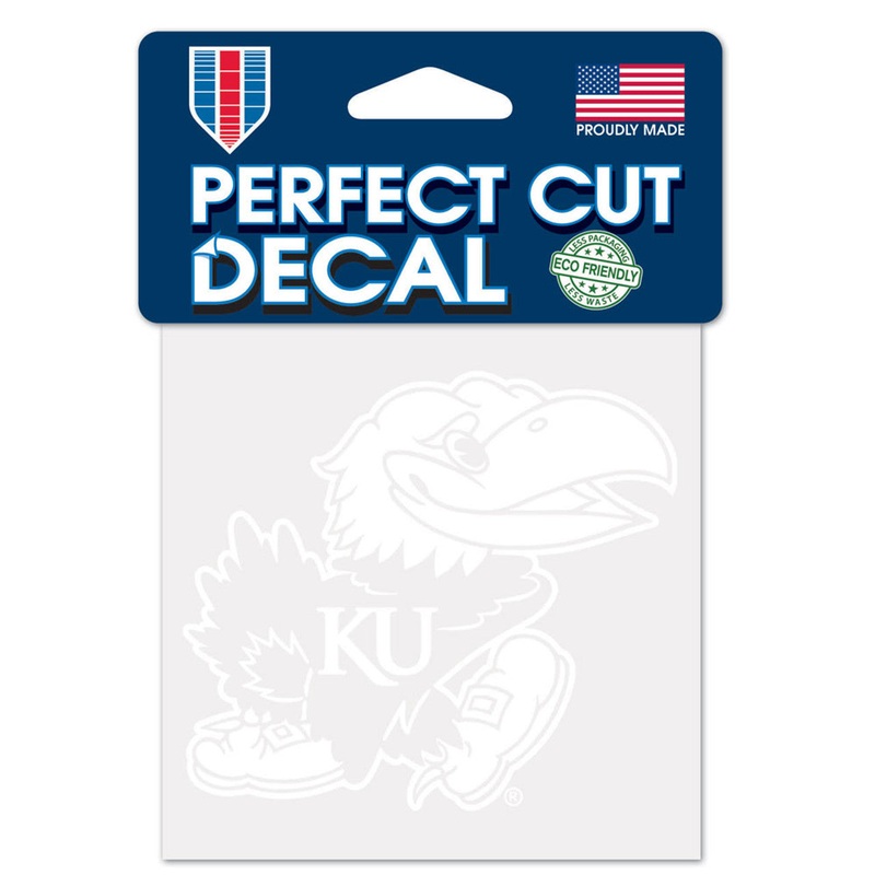 Wincraft Kansas Jayhawks White Perfect Cut Decal 4×4
