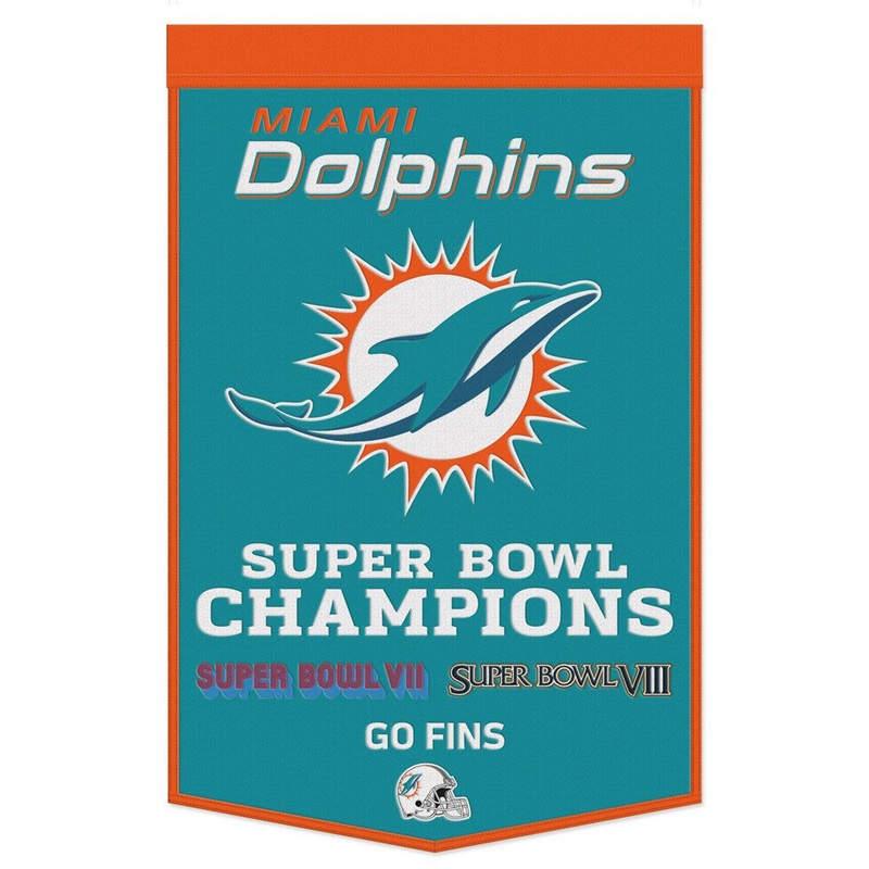 Wincraft Miami Dolphins Dynasty Champ Design Wool Banner 24×38