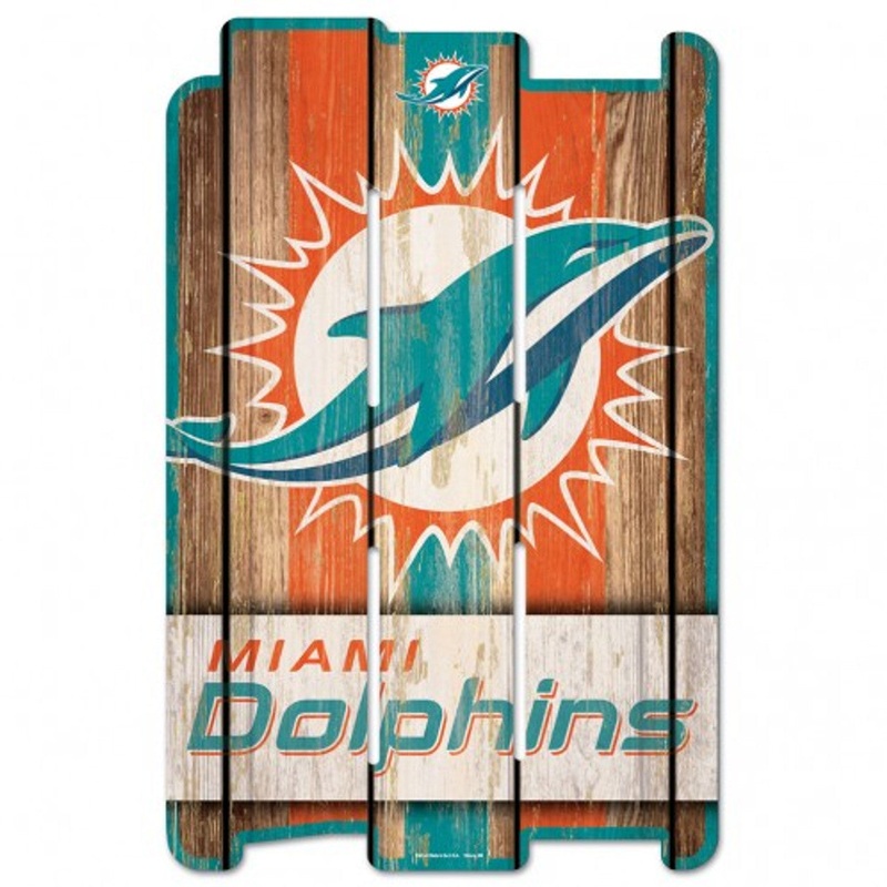 Wincraft Miami Dolphins Fence Style Wood Sign 11×17