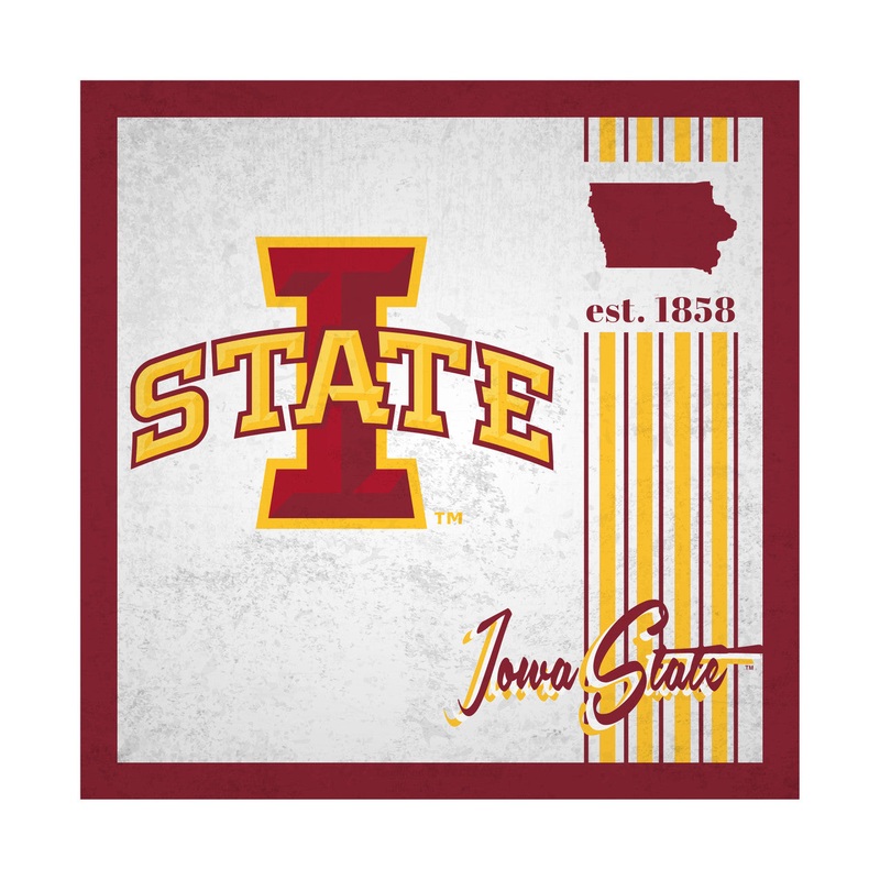 Fan Creations Iowa State Cyclones Album Design Wood Sign 10×10