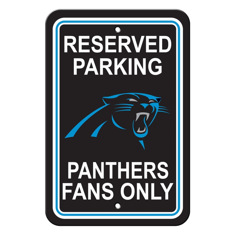 Fremont Die Carolina Panthers Plastic Reserved Parking Style Sign 12×18