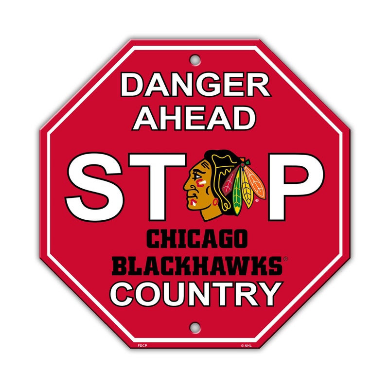 Fremont Die Chicago Blackhawks Plastic Stop Style Sign 12×12