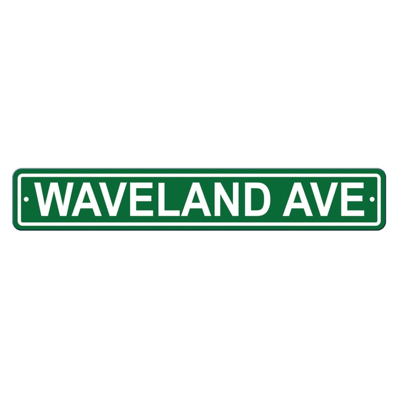 Fremont Die Chicago Cubs Waveland Avenue Street Style Plastic Sign 4×24