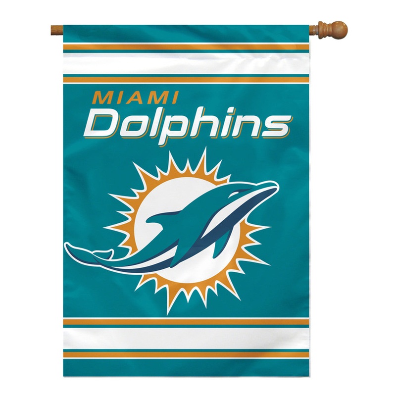 Fremont Die Miami Dolphins 2 Sided House Banner Style Flag 28×40