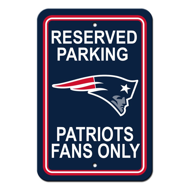 Fremont Die New England Patriots Plastic Reserved Parking Style Sign 12×18