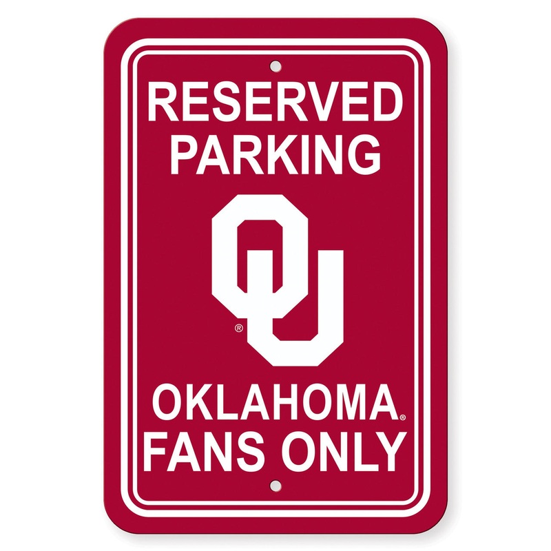Fremont Die Oklahoma Sooners Plastic Reserved Parking Style Sign 12×18