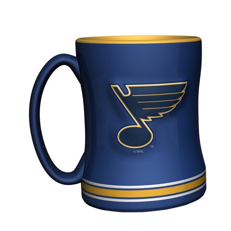 Logo Brands St. Louis Blues Team Color 14oz Sculpted Relief Coffee Mug