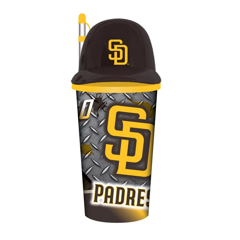 Mojo Licensing San Diego Padres 32oz Plastic Helmet Cup with Straw