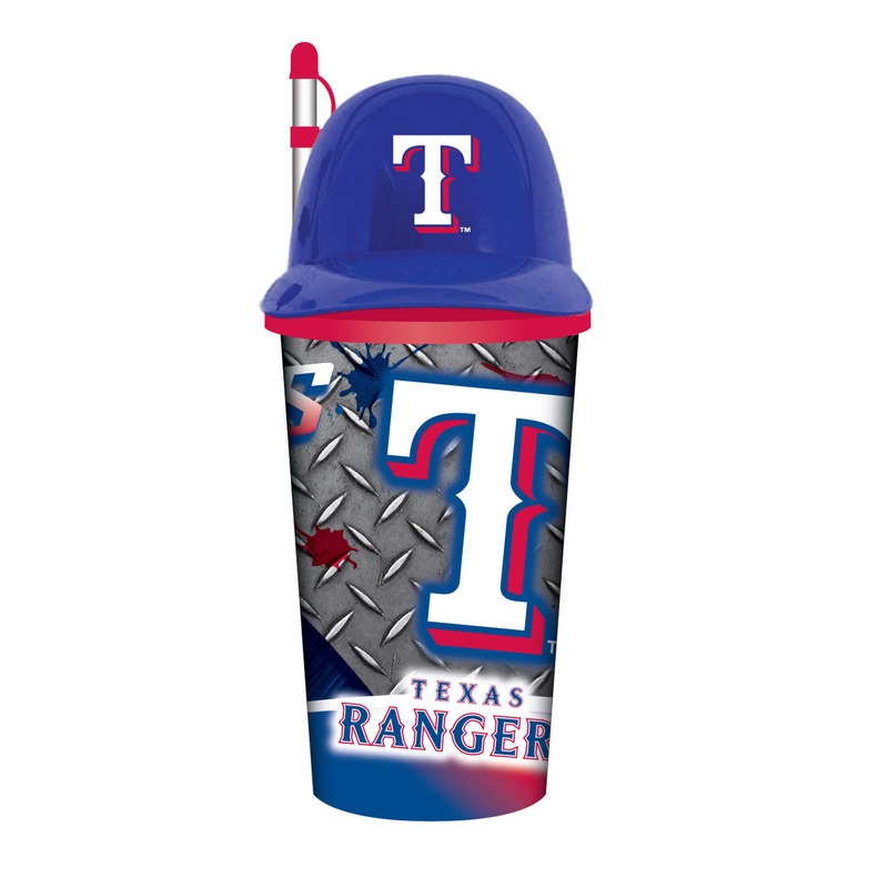 Mojo Licensing Texas Rangers 32oz Plastic Helmet Cup with Straw