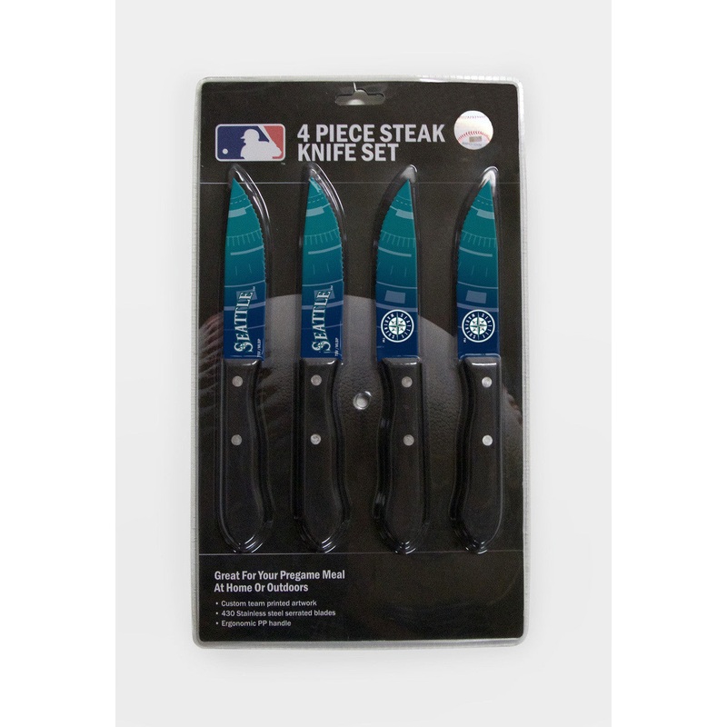 The Sports Vault Seattle Mariners 4 Pack Steak Knife Set