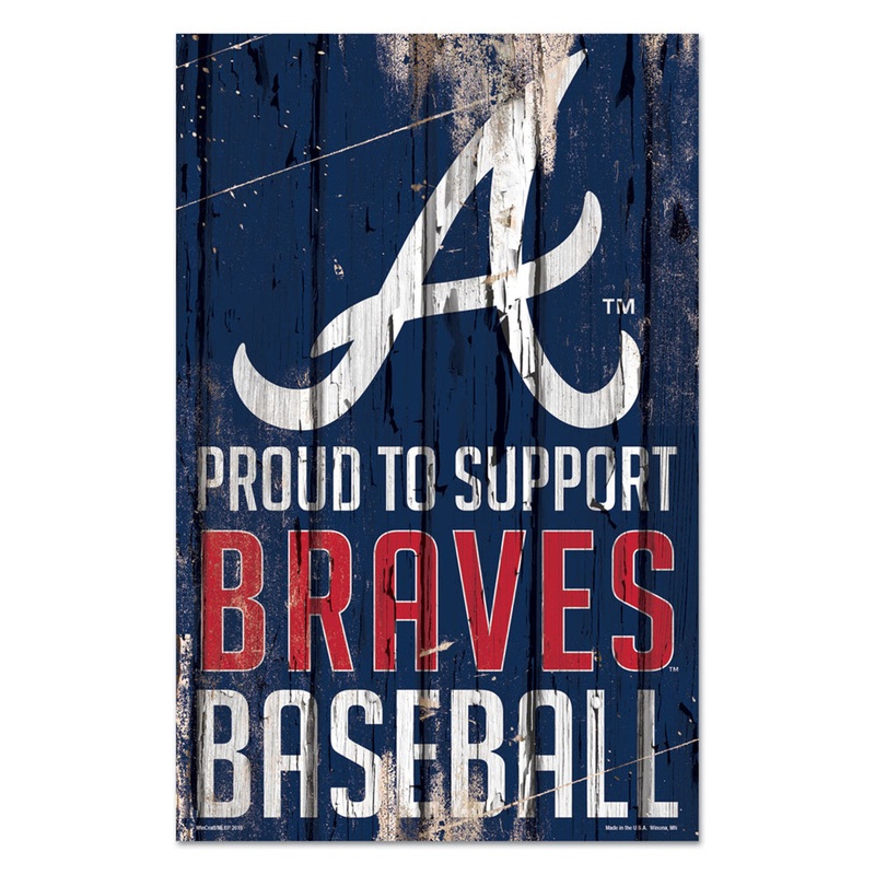 Wincraft Atlanta Braves Proud to Support Design Wood Sign 11×17