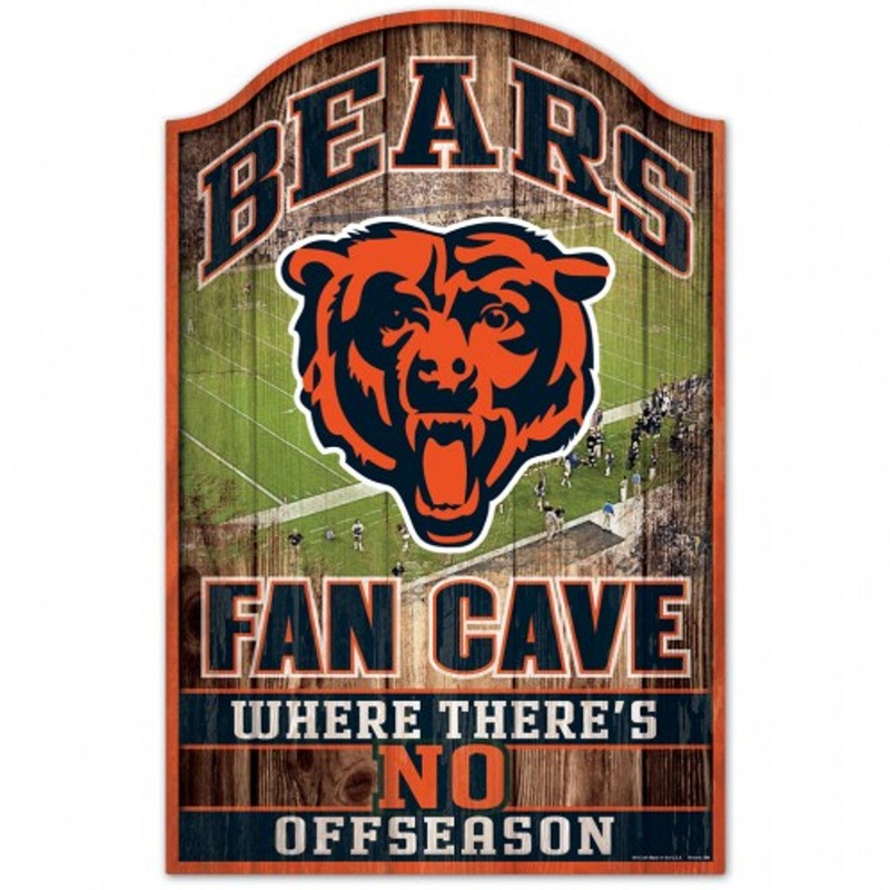 Wincraft Chicago Bears Fan Cave Design Wood Sign 11×17