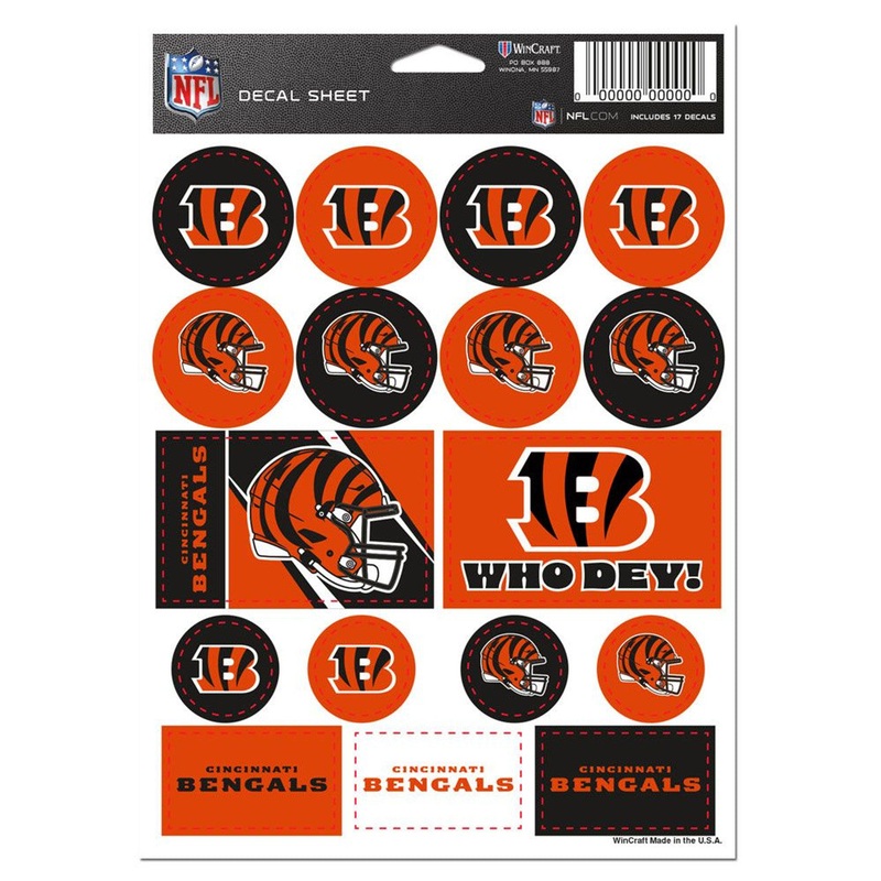 Wincraft Cincinnati Bengals Vinyl Decal Sheet 5×7