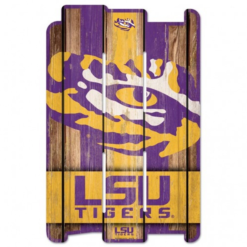 Wincraft LSU Tigers Fence Style Wood Sign 11×17