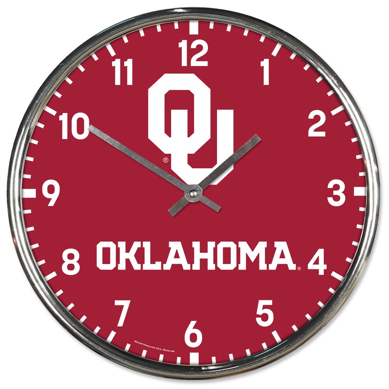 Wincraft Oklahoma Sooners Chrome Round Wall Clock