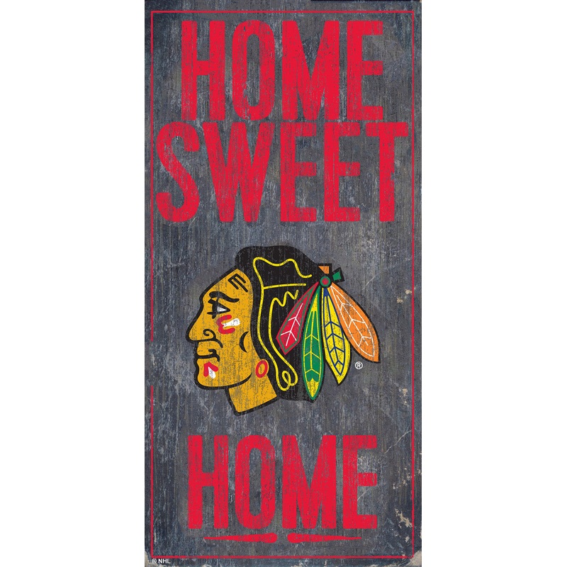 Fan Creations Chicago Blackhawks Home Sweet Home Design Wood Sign 6×12