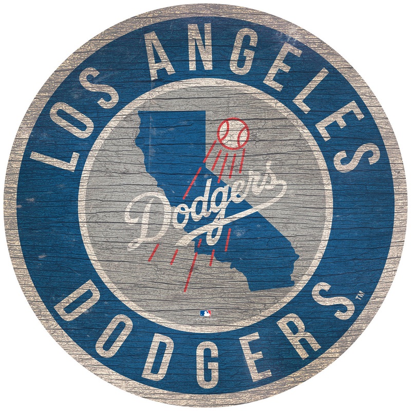 Fan Creations Los Angeles Dodgers 12 Inch Round State Design Wood Sign