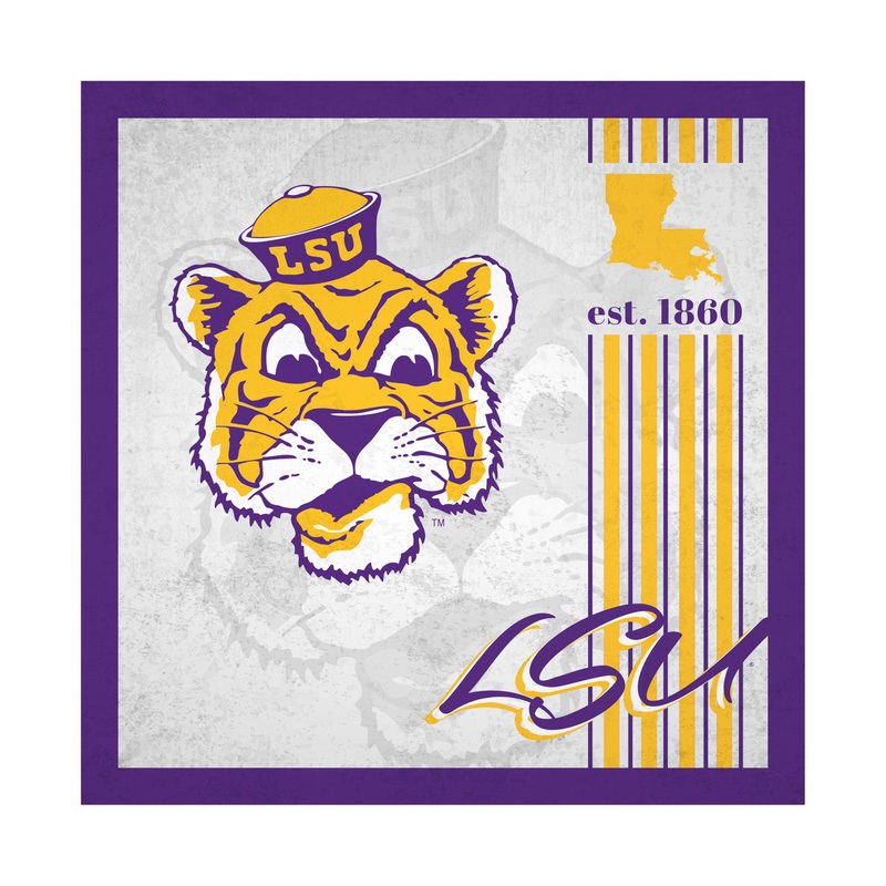 Fan Creations LSU Tigers Album Design Wood Sign 10×10