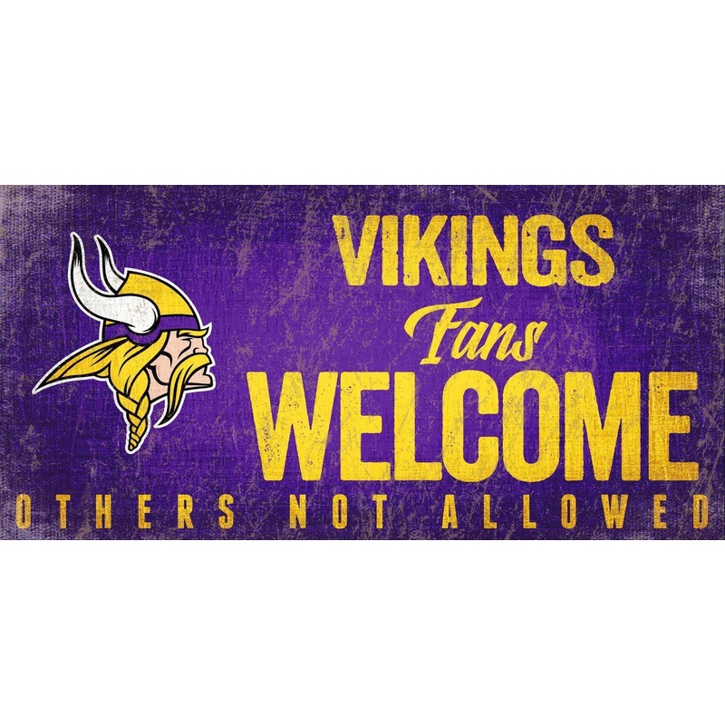 Fan Creations Minnesota Vikings Fans Welcome Wood Sign 12×6