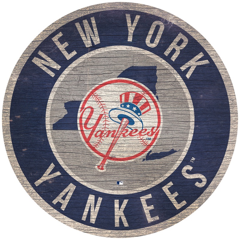 Fan Creations New York Yankees 12 Inch Round State Design Wood Sign