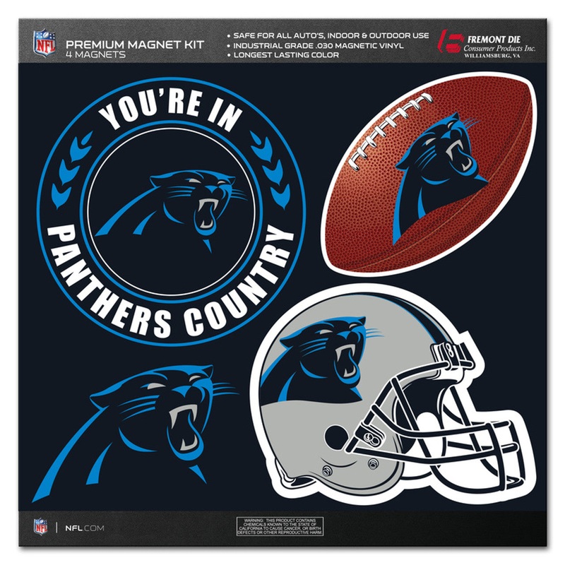 Fremont Die Carolina Panthers 4 Piece Magnet Kit