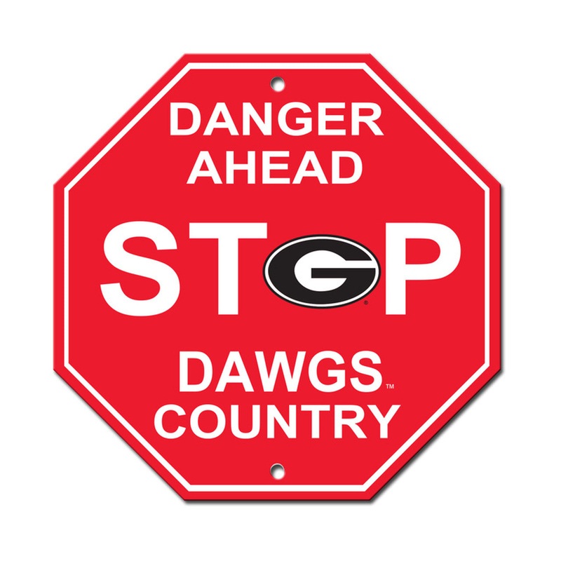 Fremont Die Georgia Bulldogs Plastic Stop Style Sign 12×12